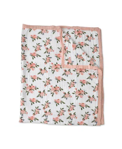 Little Unicorn Babies' Big Boys Or Big Girls Quilt In Watercolor Roses Print