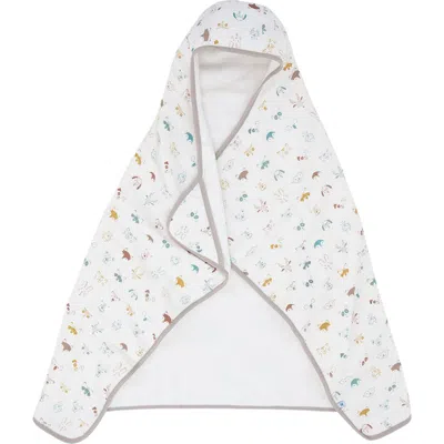 Little Unicorn Cotton Muslin & Terry Hooded Towel In Animal Crowd