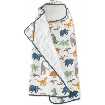 Little Unicorn Cotton Muslin & Terry Hooded Towel In Dino Friends