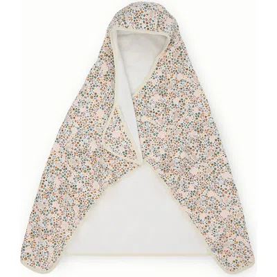 Little Unicorn Cotton Muslin & Terry Hooded Towel In Pressed Petals