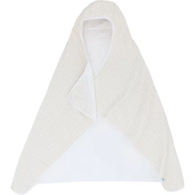 Little Unicorn Cotton Muslin & Terry Hooded Towel In Tan Gingham