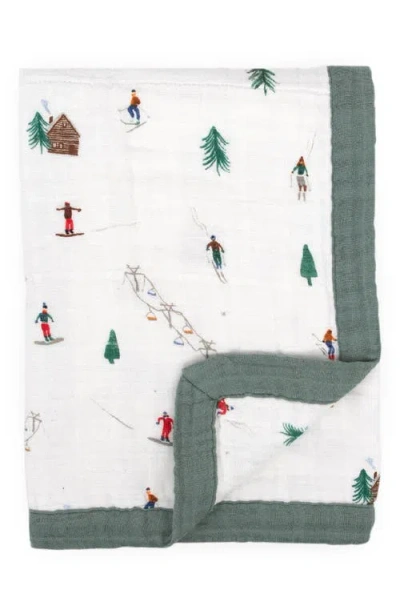 Little Unicorn Cotton Muslin Baby Quilt In Powder Party