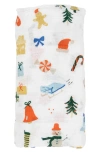 Little Unicorn Cotton Muslin Swaddle Blanket In Christmas Time