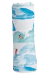 Little Unicorn Kids' Cotton Muslin Swaddle Blanket In Surf