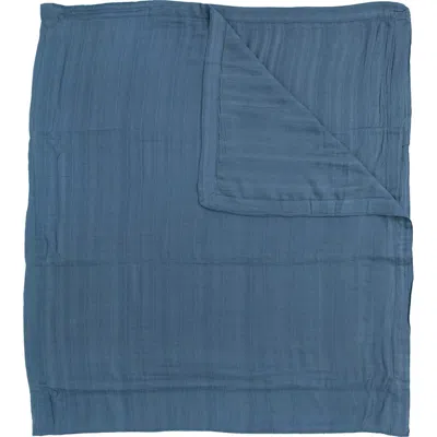 Little Unicorn Deluxe Muslin Quilted Throw In Blue Dusk