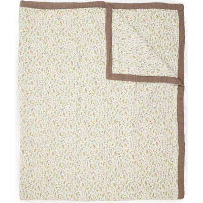 Little Unicorn Organic Cotton Muslin Quilted Throw In Brown