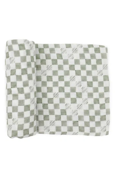 Little Unicorn Organic Cotton Muslin Swaddle Blanket In Green