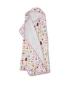 Little Unicorn Big Girls Cotton Muslin Hooded Towel In Brain Freeze Print