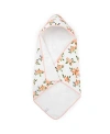 Little Unicorn Unisex Cotton Hooded Towel In Watercolor Roses