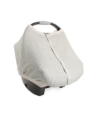 Little Unicorn Unisex Cotton Muslin Car Seat Canopy In Grey Stripe