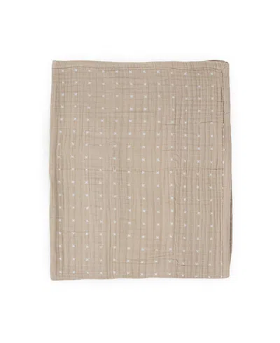 Little Unicorn Unisex Cotton Muslin Quilted Throw - Baby In Brown