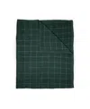 Little Unicorn Unisex Cotton Muslin Quilted Throw - Baby In Evergreen Plaid