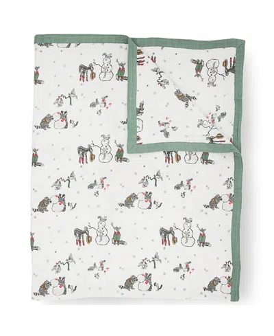 Little Unicorn Unisex Cotton Muslin Quilted Throw - Baby In Snow Day