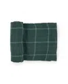 Little Unicorn Cotton Muslin Swaddle Blanket In Evergreen Plaid