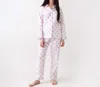 Little West Street Love Pajama Set In White/ Pink