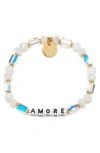 Little Words Project Amore Beaded Stretch Bracelet In Multi
