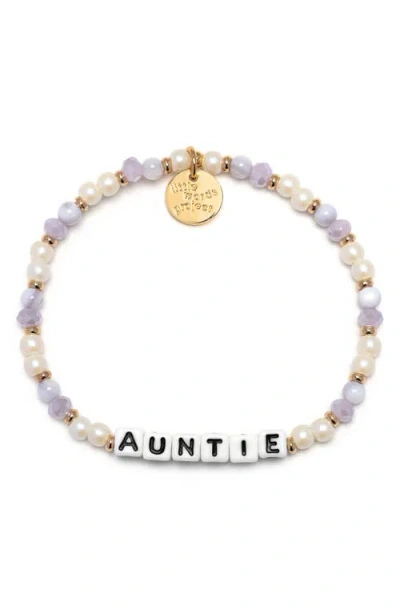 Little Words Project Auntie Beaded Stretch Bracelet In Multi