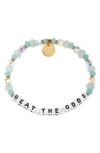 Little Words Project Beat The Odds Beaded Stretch Bracelet In Brown