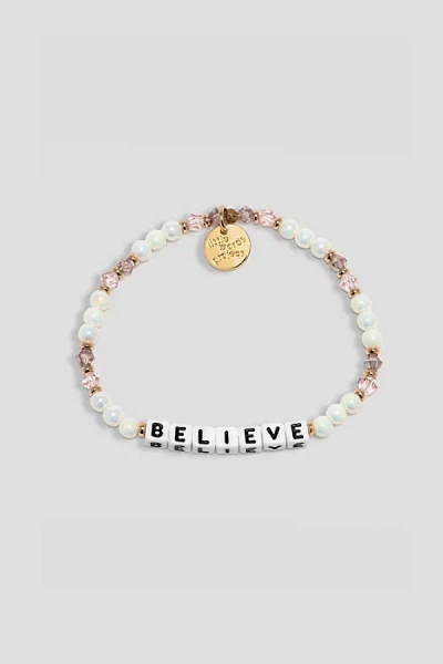 Little Words Project Believe Beaded Bracelet In White, Women's At Urban Outfitters
