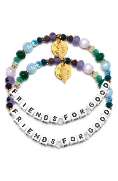 Little Words Project Best Friends For Good Set Of 2 Beaded Stretch Bracelets In Multi