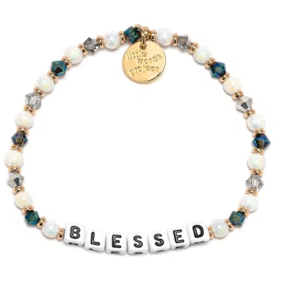 Little Words Project Blessed Beaded Stretch Bracelet In Multi