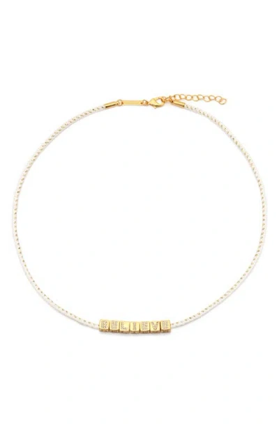 Little Words Project Bolder Believe Paracord Necklace In Gold