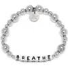 Little Words Project Breathe Beaded Stretch Bracelet In Silver