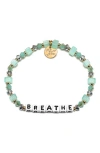 Little Words Project Breathe Beaded Stretch Bracelet In Teal