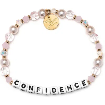 Little Words Project Confidence Beaded Stretch Bracelet In White