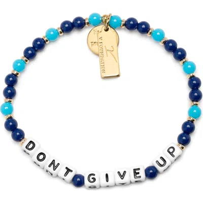 Little Words Project Don't Give Up Beaded Stretch Bracelet In Blue