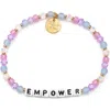 Little Words Project Empower Beaded Stretch Bracelet In White