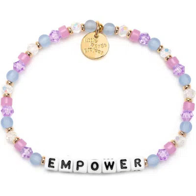 Little Words Project Empower Beaded Stretch Bracelet In White