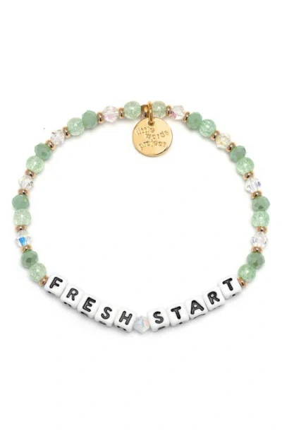 Little Words Project Fresh Start Beaded Stretch Bracelet In Green