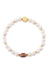 Little Words Project Game Day Football Stacker Beaded Bracelet In White
