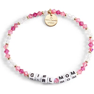 Little Words Project Girl Mom Beaded Bracelet In Orchid/white