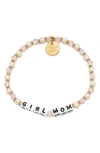 Little Words Project Girl Mom Beaded Stretch Bracelet In Pink Multi