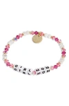 Little Words Project Girl Mom Stretch Bracelet In Orchid/white