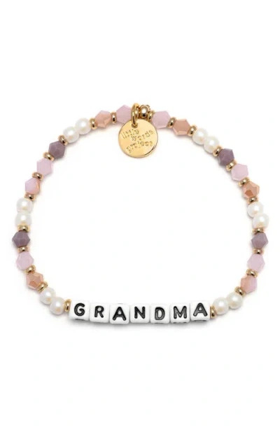 Little Words Project Grandma Beaded Stretch Bracelet In Pink