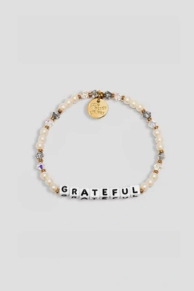 Little Words Project Grateful Beaded Bracelet In White, Women's At Urban Outfitters