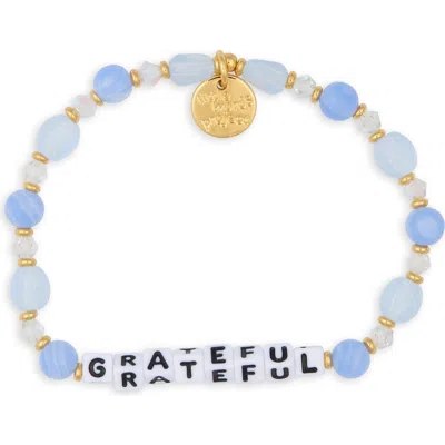 Little Words Project Grateful Beaded Stretch Bracelet In Multi
