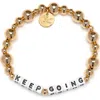 Little Words Project Keep Going Beaded Stretch Bracelet In White
