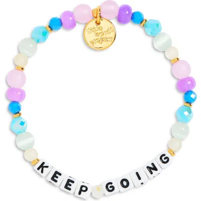 Little Words Project Keep Going Stretch Bracelet In White