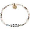 Little Words Project Love Beaded Stretch Bracelet In Arrow/white