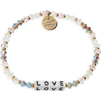 Little Words Project Love Beaded Stretch Bracelet In Arrow/white