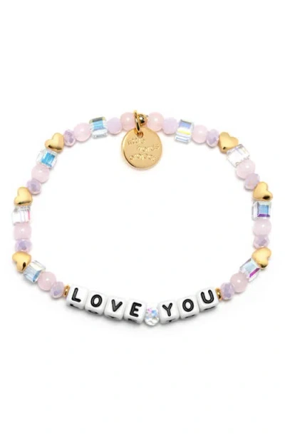 Little Words Project Love You Beaded Stretch Bracelet In Pattern
