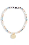 Little Words Project Mama Beaded Stretch Bracelet In Arrow/white