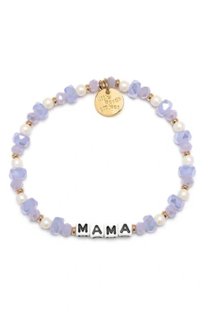 Little Words Project Mama Beaded Stretch Bracelet In Blue