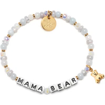 Little Words Project Mama Bear Beaded Stretch Bracelet In Metallic