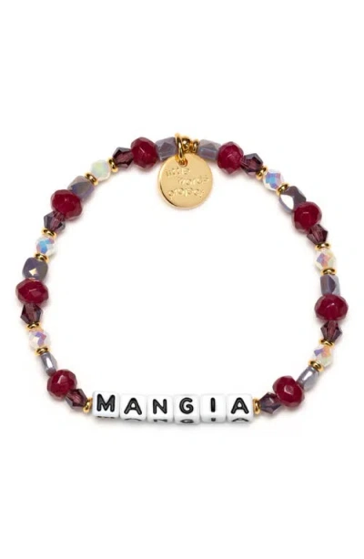 Little Words Project Mangia Beaded Stretch Bracelet In Gold