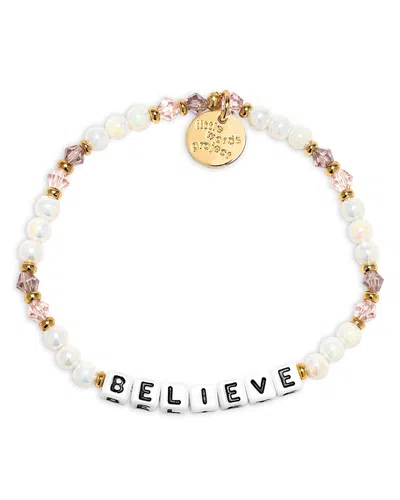Little Words Project Medium Small Believe Bracelet In Purple/white
